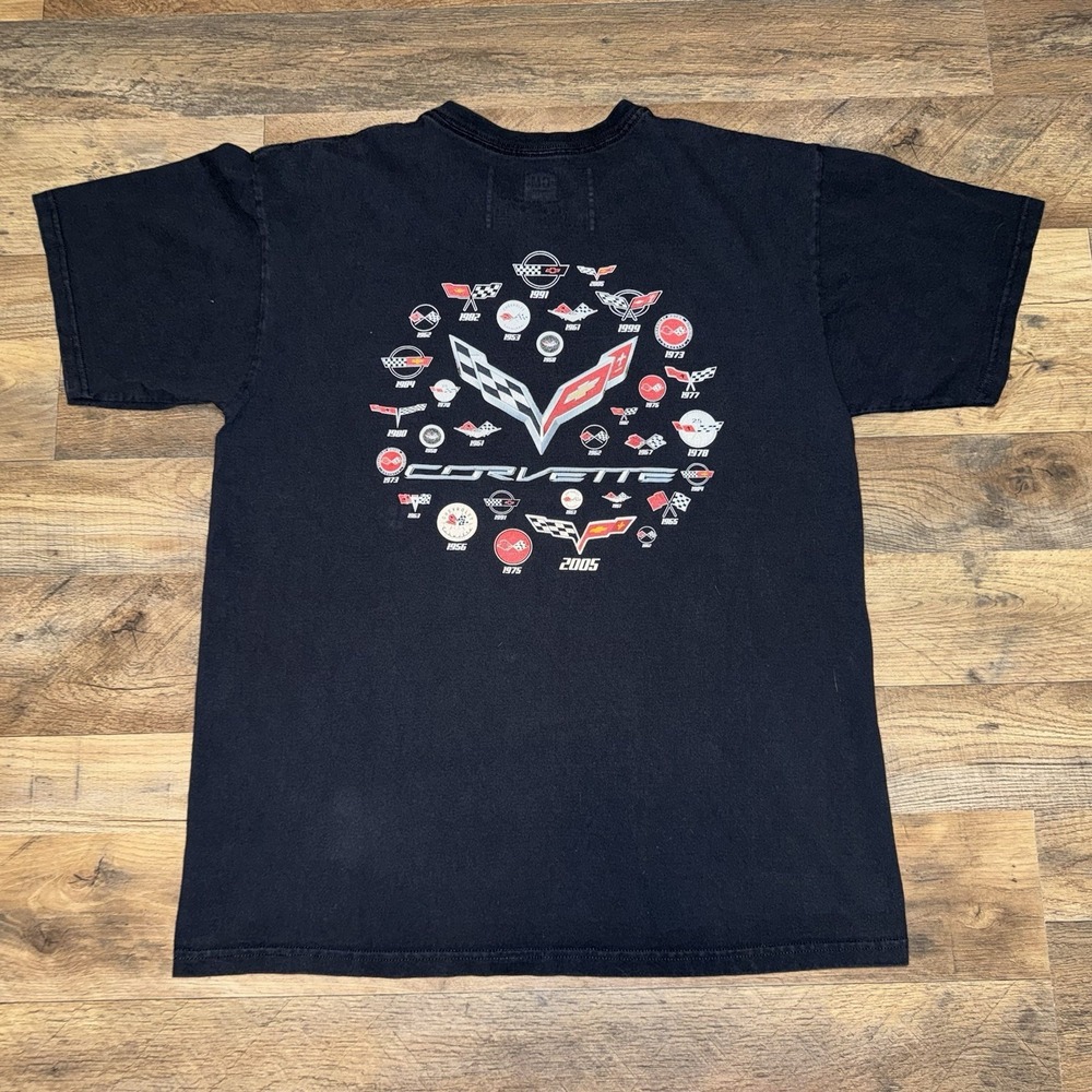 JH Design Corvette T-Shirt Men Large Black GM Licensed Graphic Racing